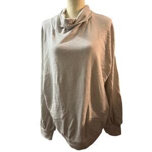 GoodhYOUman Oversized Cowl Neck Sweatshirt, Soft Gray, Size XL